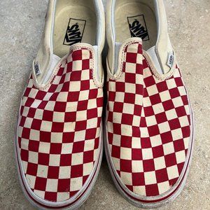 Red/White Checkerboard Vans Slip-ons